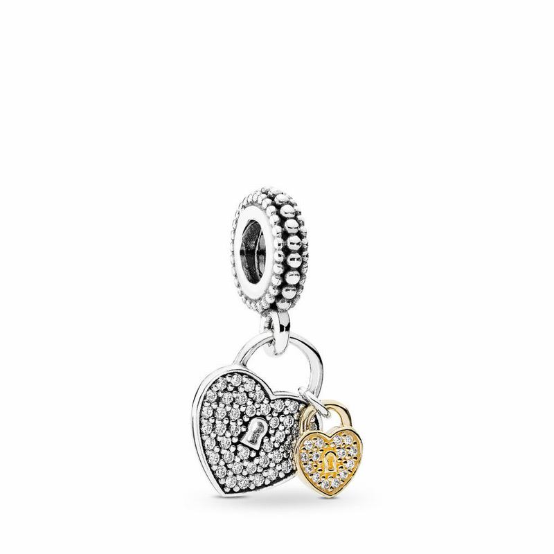 Pandora Love Locks Dangle Charm NZ Sale, Two Tone (240983-HVC)